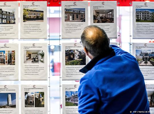 diverse woningen op papier in etalage